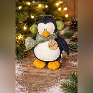 NWT Honey and Me Parker The Penguin  Plush with Scarf and Ear Muffs